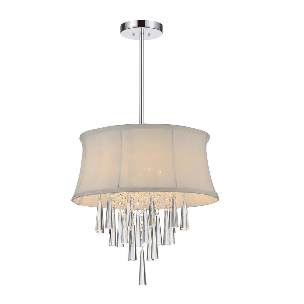 Audrey 4 Light Drum Shade Chandelier With Chrome Finish